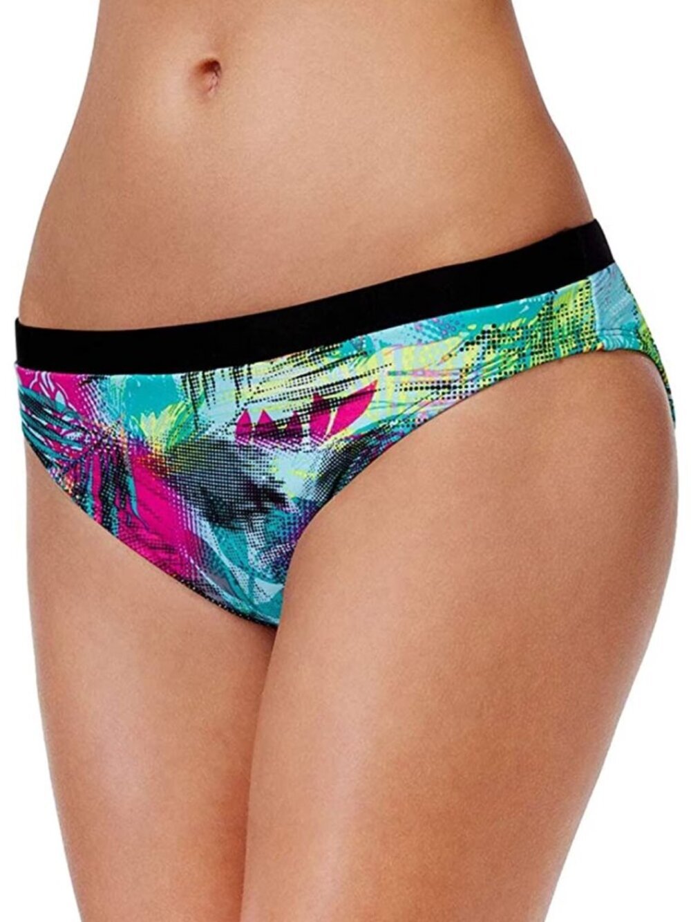 GO by Gossip Womens Palm Hipster Bikini Swim Bottom W/ Contrast Band Sz XL NWT